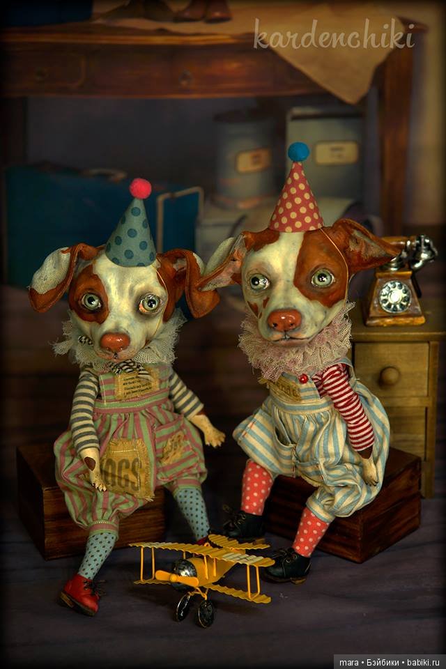 Дрессированные собачки и кот от Kardenchiki art dolls