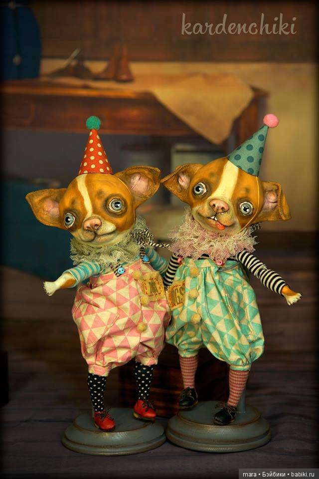 Дрессированные собачки и кот от Kardenchiki art dolls