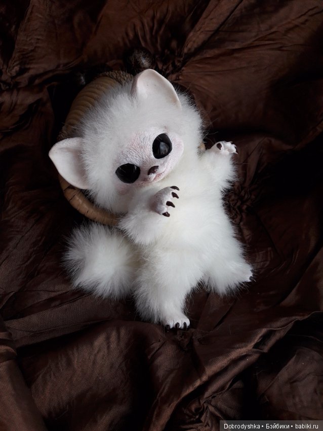 Малыш Ночной охотник — Игрушки в смешанной технике (мех и глина): Арт (фото 2)