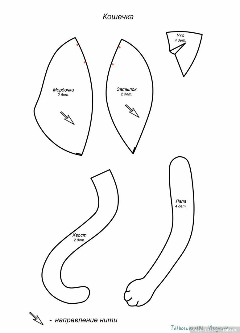 Киса - выкройка кошки от Танюшины игрушки (фото 4)