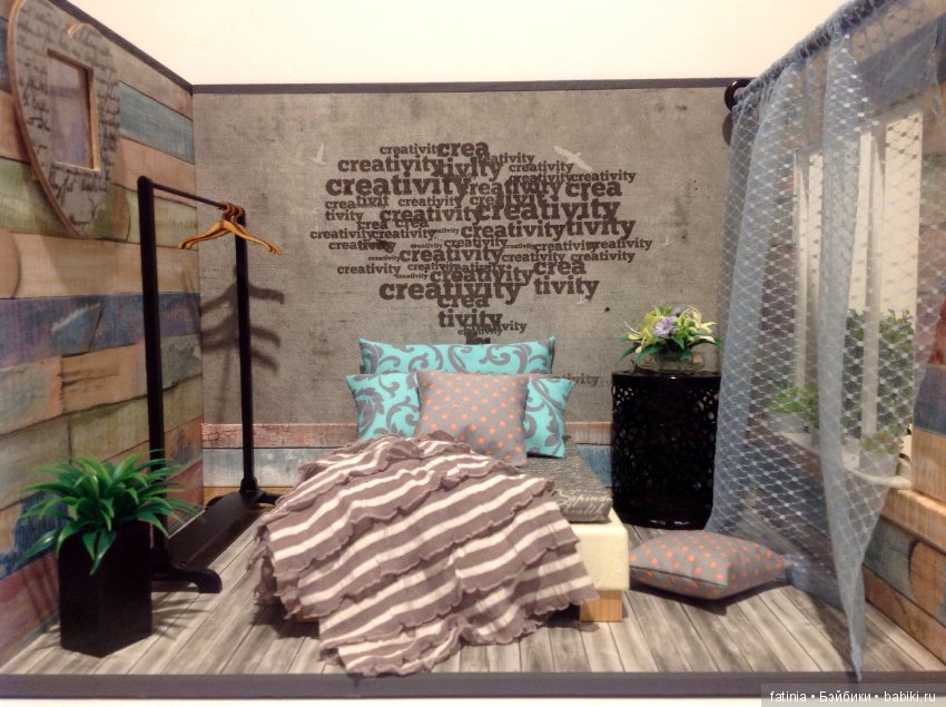 Румбокс 1:6/1:8 Маленькая комната с большим окном (фото 9)