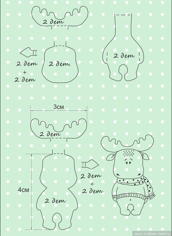 Выкройка игрушки - лосенок (фото 2)