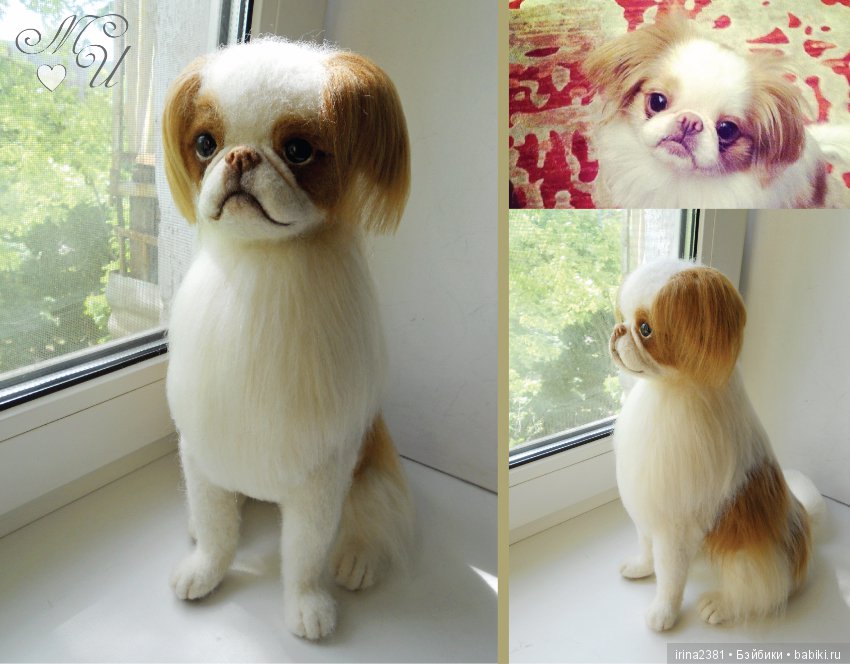 Японский хин Тёма — Валяные игрушки из шерсти: сухое валяние (фото 4)