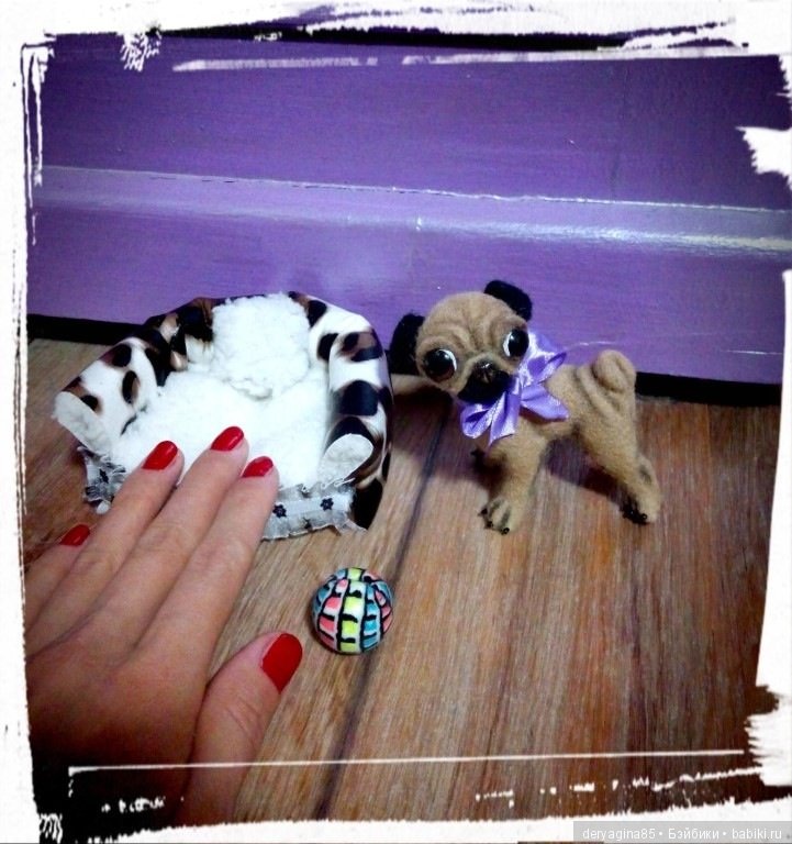 Микро мопсик — Валяные игрушки из шерсти: сухое валяние (фото 4)