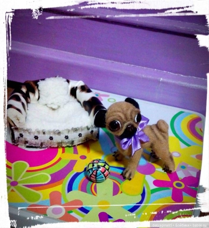 Микро мопсик — Валяные игрушки из шерсти: сухое валяние (фото 6)