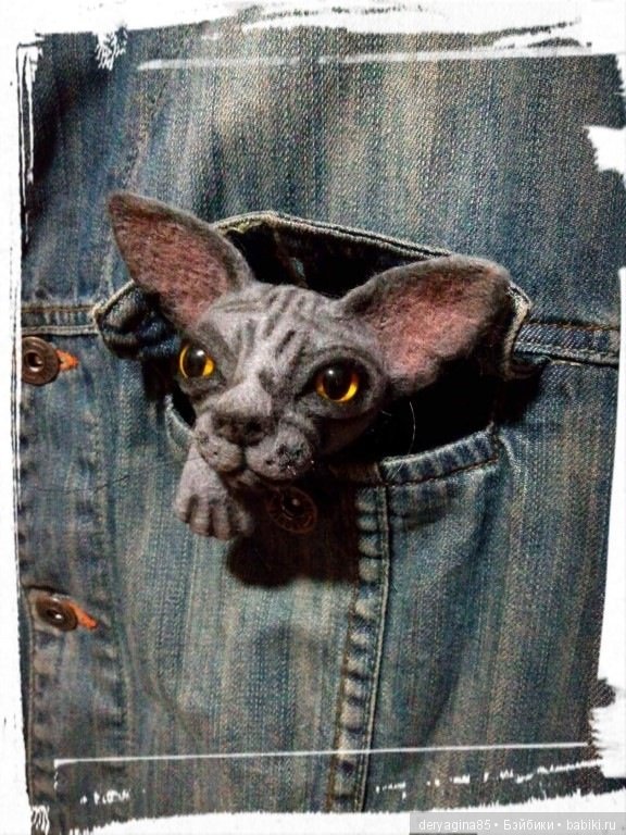 Брошь Сфинкс — Валяные игрушки из шерсти: сухое валяние (фото 9)