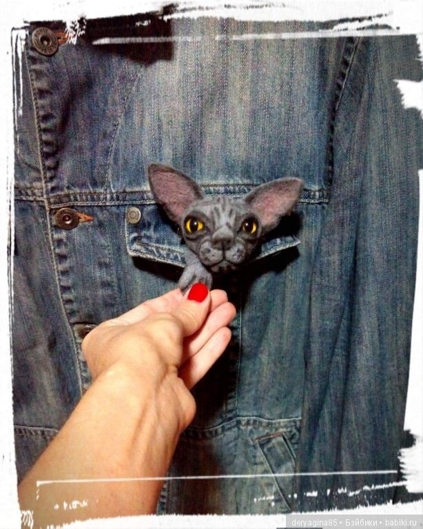 Брошь Сфинкс — Валяные игрушки из шерсти: сухое валяние (фото 5)