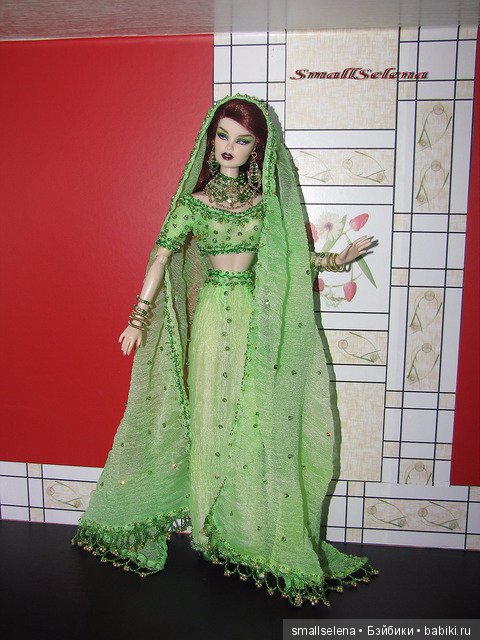 Индийский традиционный наряд для куклы ФР. в качестве модели Vanessa color theraphy (фото 9)