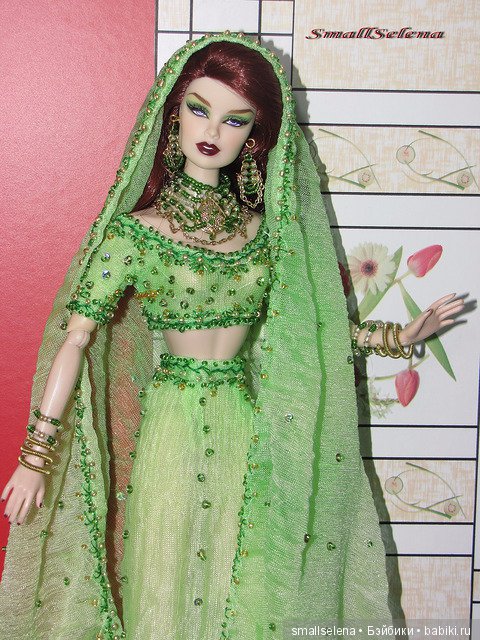 Индийский традиционный наряд для куклы ФР. в качестве модели Vanessa color theraphy (фото 8)