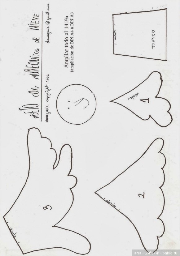 Елочка из фетра с выкройкой (фото 5)