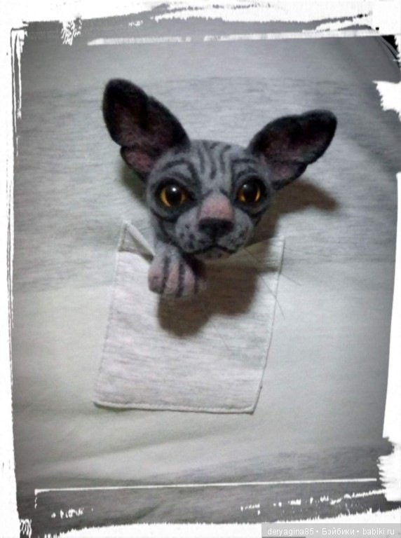 Сфинксоброшь — Валяные игрушки из шерсти: сухое валяние (фото 3)