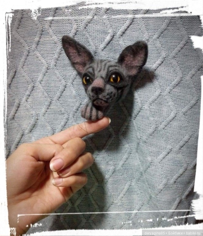 Сфинксоброшь — Валяные игрушки из шерсти: сухое валяние (фото 6)