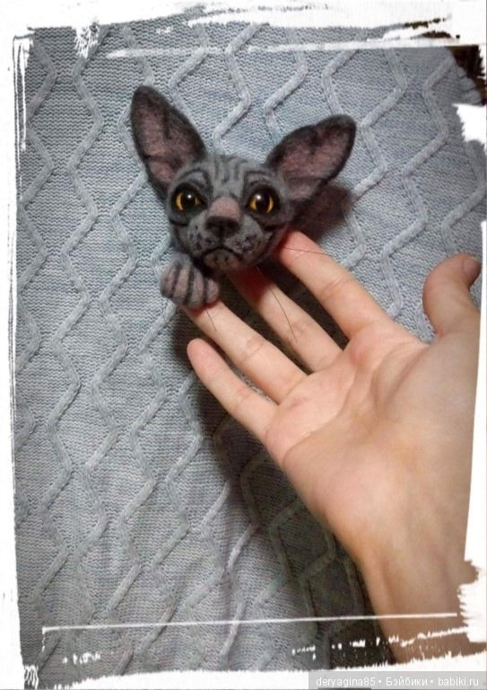 Сфинксоброшь — Валяные игрушки из шерсти: сухое валяние (фото 10)