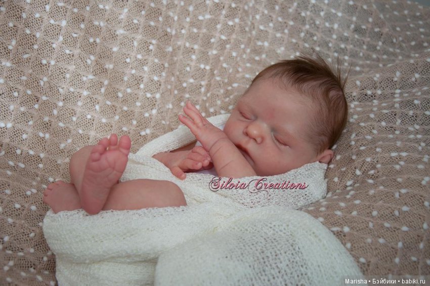 Спящий малыш реборн, молд Xander скульптора Cassie Ann Brace, прототип Silvia Ezquerra