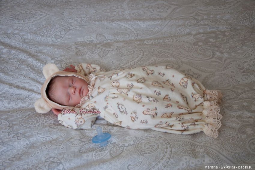 Спящий малыш реборн, молд Xander скульптора Cassie Ann Brace, прототип Silvia Ezquerra (фото 10)