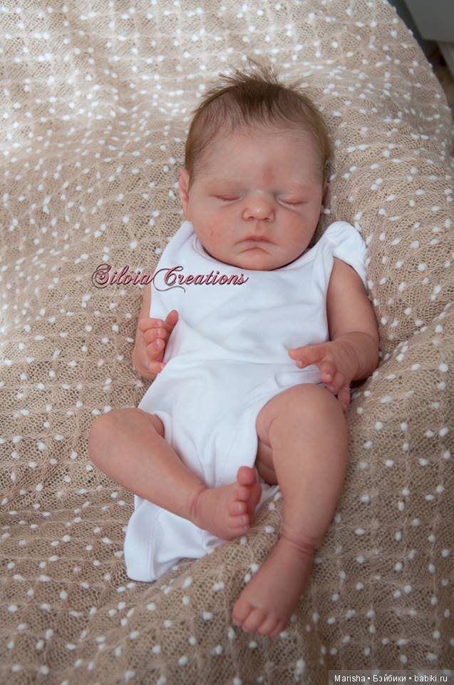 Спящий малыш реборн, молд Xander скульптора Cassie Ann Brace, прототип Silvia Ezquerra