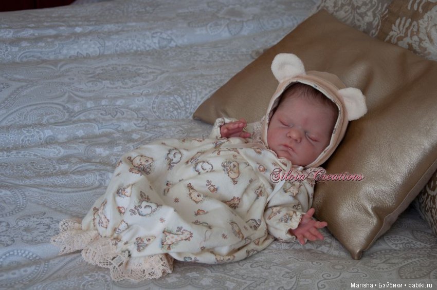 Спящий малыш реборн, молд Xander скульптора Cassie Ann Brace, прототип Silvia Ezquerra
