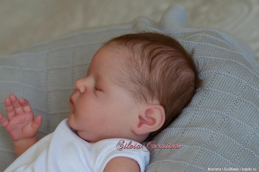 Спящий малыш реборн, молд Xander скульптора Cassie Ann Brace, прототип Silvia Ezquerra (фото 3)
