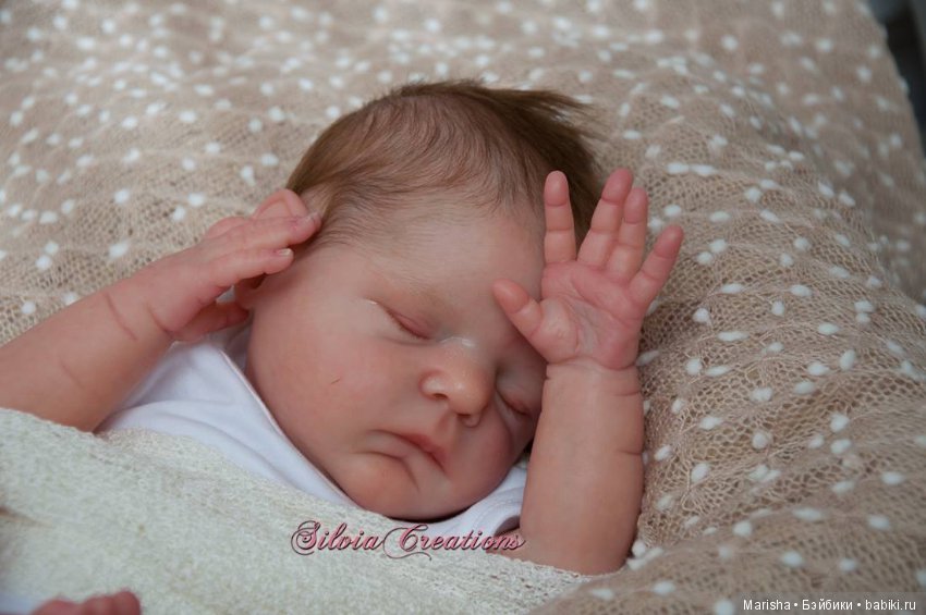 Спящий малыш реборн, молд Xander скульптора Cassie Ann Brace, прототип Silvia Ezquerra (фото 4)