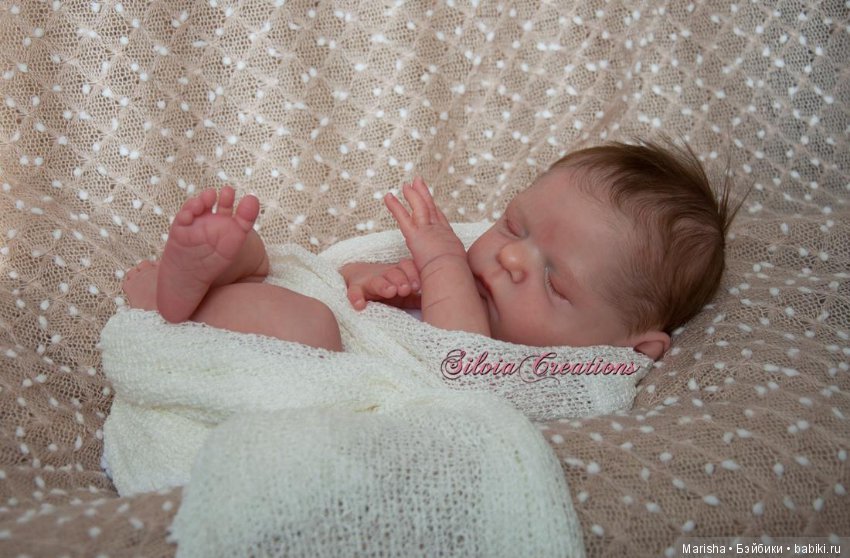 Спящий малыш реборн, молд Xander скульптора Cassie Ann Brace, прототип Silvia Ezquerra (фото 9)