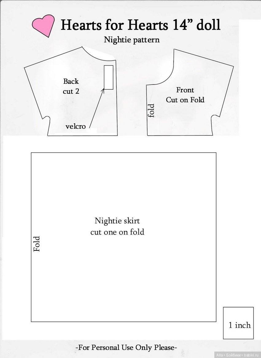 Выкройка платья на кукол Hearts to Hearts, 14 дюймов (фото 2)