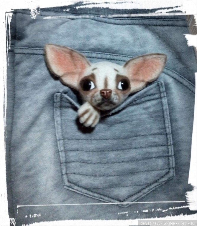 Чихо брошь — Валяные игрушки из шерсти: сухое валяние