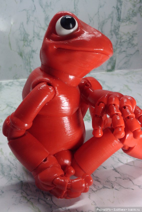3 D печать: красная шарнирная лягушка БЖД (фото 4)