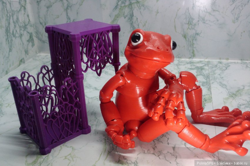 3 D печать: красная шарнирная лягушка БЖД (фото 3)