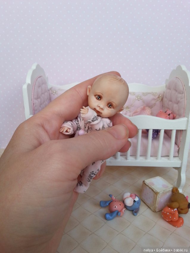 Анютка — Авторские миниатюрные куклы: лепка (фото 8)