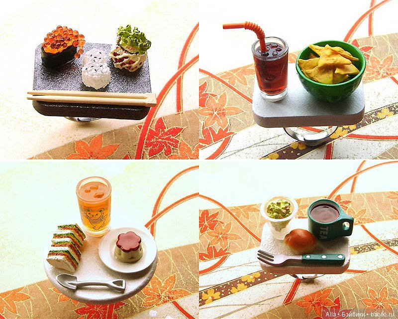 Кольца с фигурками в виде миниатюрных блюд