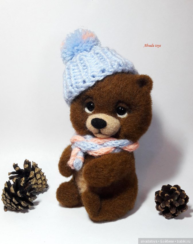 Мишка — Валяные игрушки из шерсти: сухое валяние (фото 2)