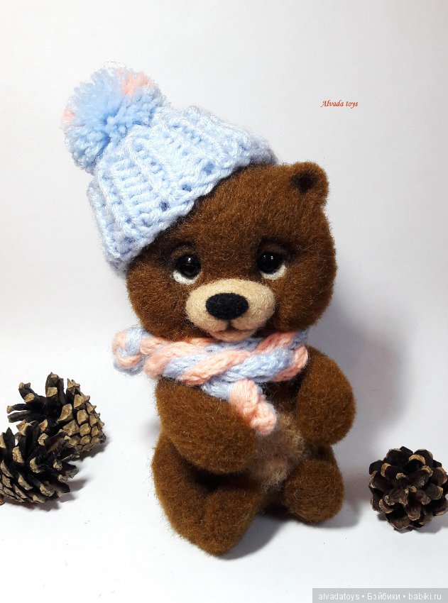 Мишка — Валяные игрушки из шерсти: сухое валяние