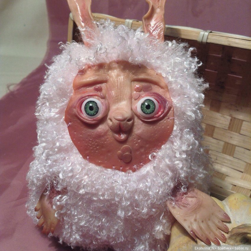 Игрушки в смешанной технике (мех и глина): Арт (фото 4)