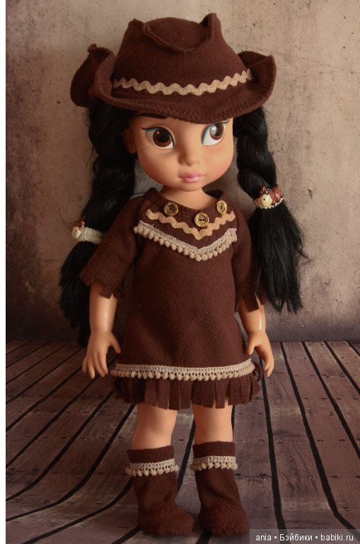 Выкройка флисового наряда для куклы Disney Animators от Марины Быковой