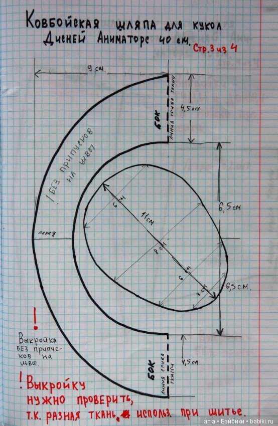 Выкройка флисового наряда для куклы Disney Animators от Марины Быковой (фото 5)