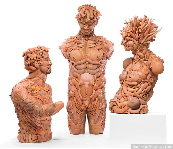 Человекоподобные фигуры из старых кукол от Фрейе Джоббинс