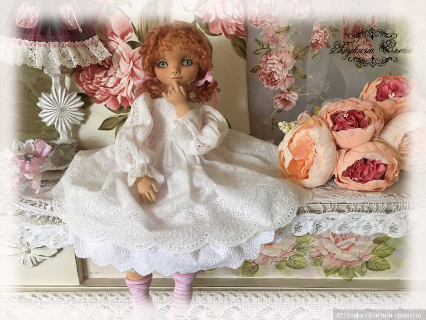 Симочка, коллекционная авторская текстильная кукла (фото 6)