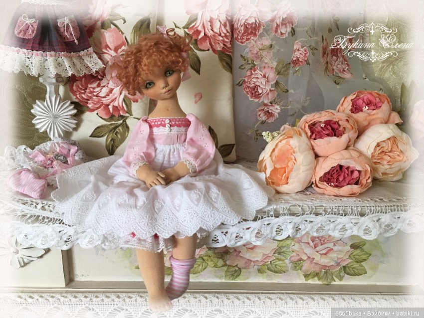 Симочка, коллекционная авторская текстильная кукла (фото 7)