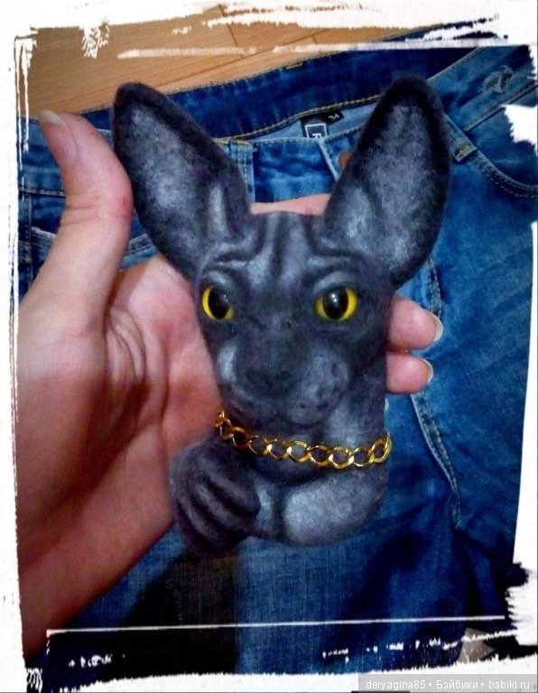 Сфинксоброшь — Валяные игрушки из шерсти: сухое валяние (фото 4)