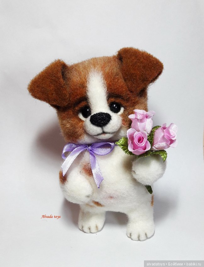 Щенок Дружок — Валяные игрушки из шерсти: сухое валяние