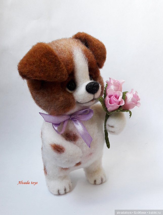 Щенок Дружок — Валяные игрушки из шерсти: сухое валяние (фото 2)