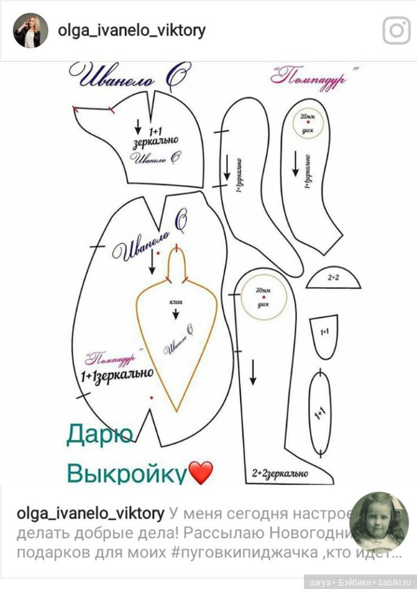 Мишка Тедди выкройка, автор Ольга Иванело (фото 2)