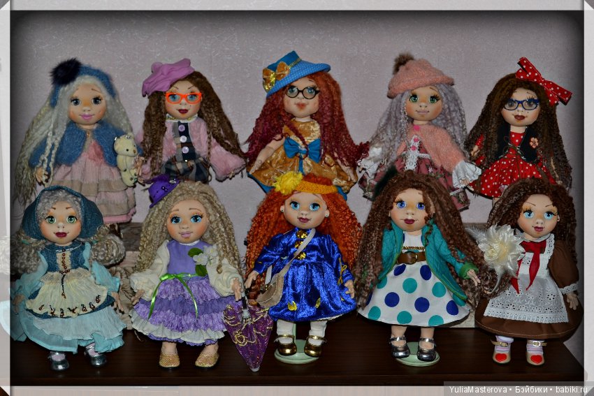 Как и пообещала показать Вам своих новых 10 текстильных девочек