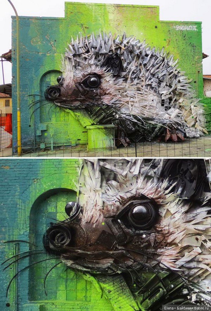 Скульптуры животных из разного хлама от Artur Bordalo