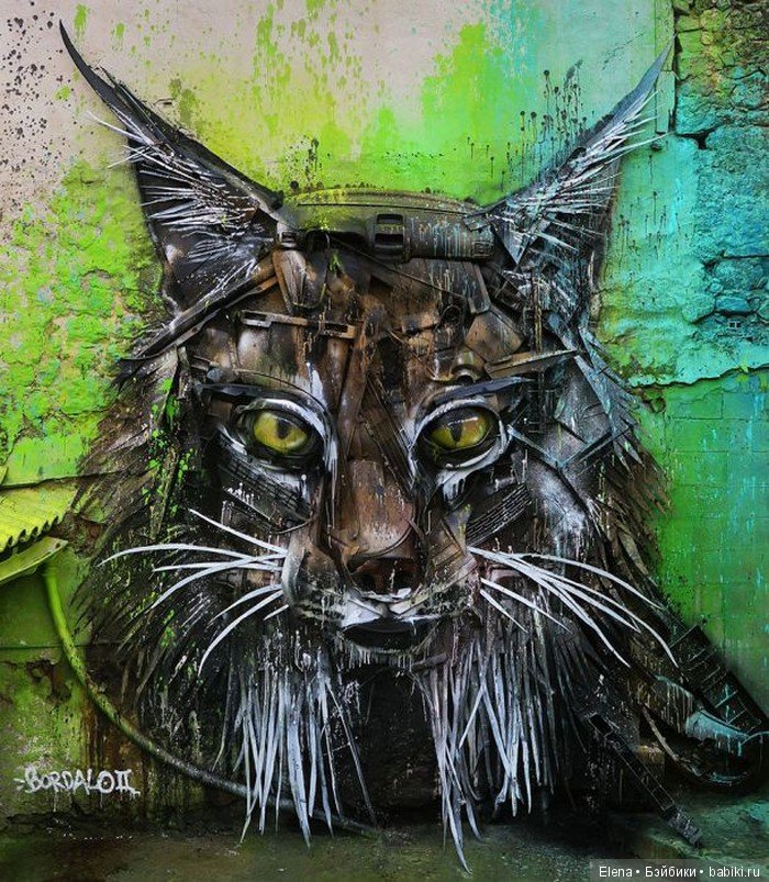 Скульптуры животных из разного хлама от Artur Bordalo