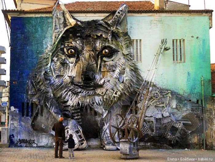 Скульптуры животных из разного хлама от Artur Bordalo