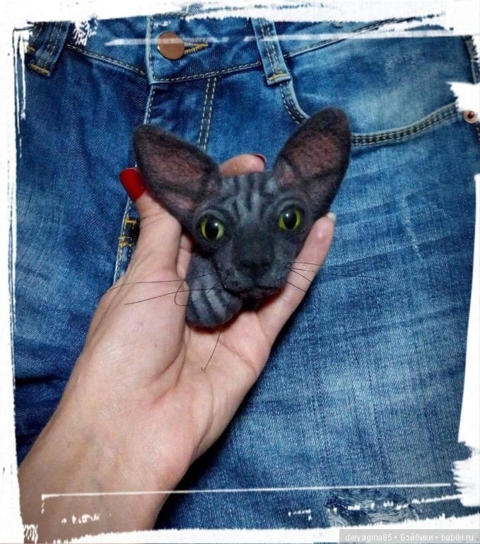 Сфинксоброшь — Валяные игрушки из шерсти: сухое валяние (фото 8)