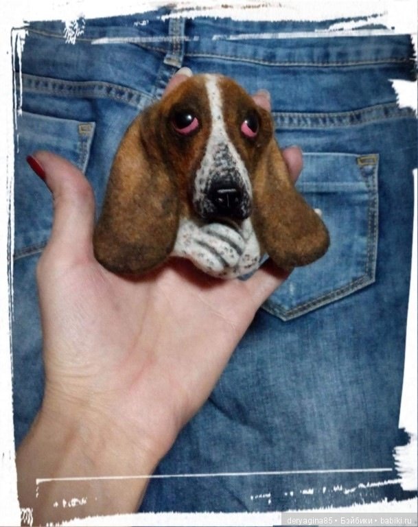 Брошь бассет хаунд — Валяные игрушки из шерсти: сухое валяние (фото 8)