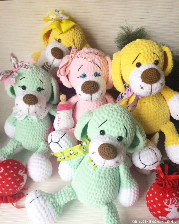 Мои игрушки из плюшевой пряжи