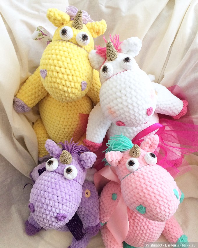 Мои игрушки из плюшевой пряжи